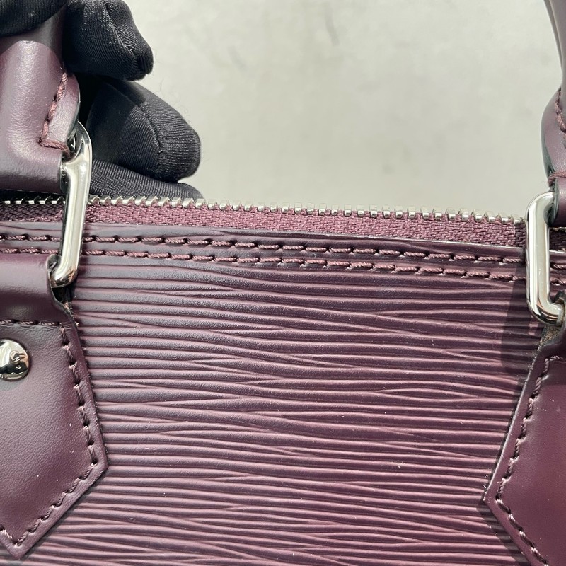 LV AlmaBB Epi水波纹貝殼包 葡萄紫 手提包肩背包 底長24cm-15