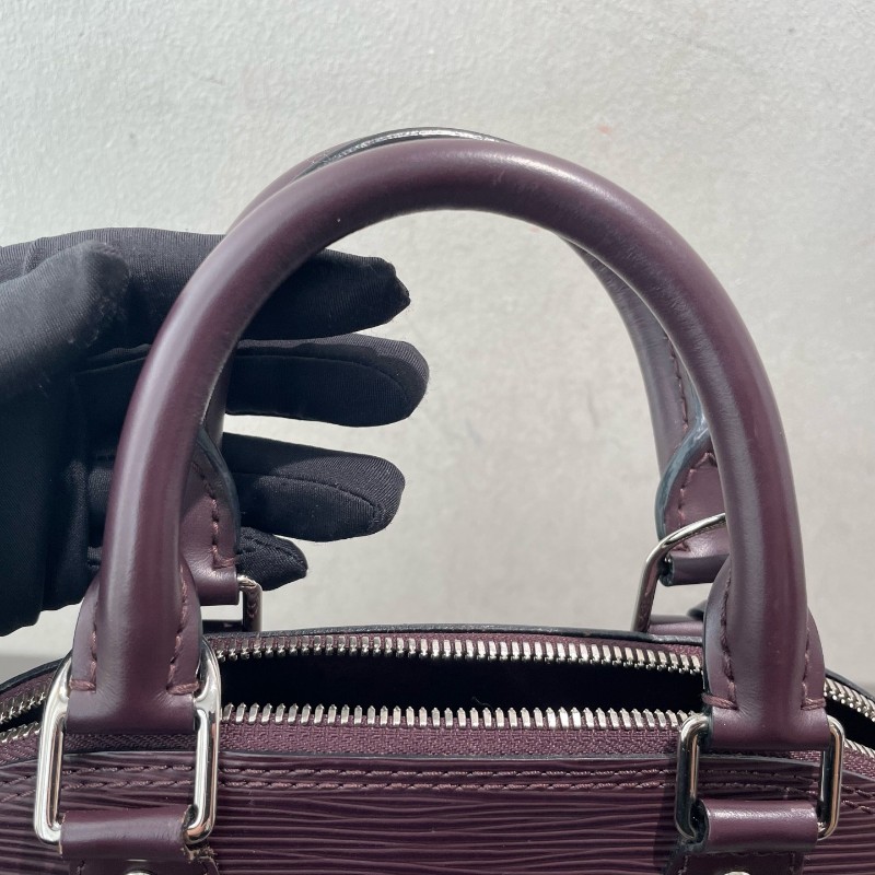 LV AlmaBB Epi水波纹貝殼包 葡萄紫 手提包肩背包 底長24cm-18