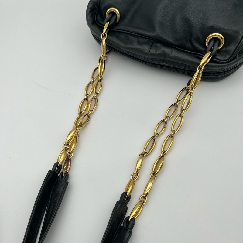 「JL精品代購」Loewe 灰綠色柔軟小羊皮金屬鏈條小方包-4