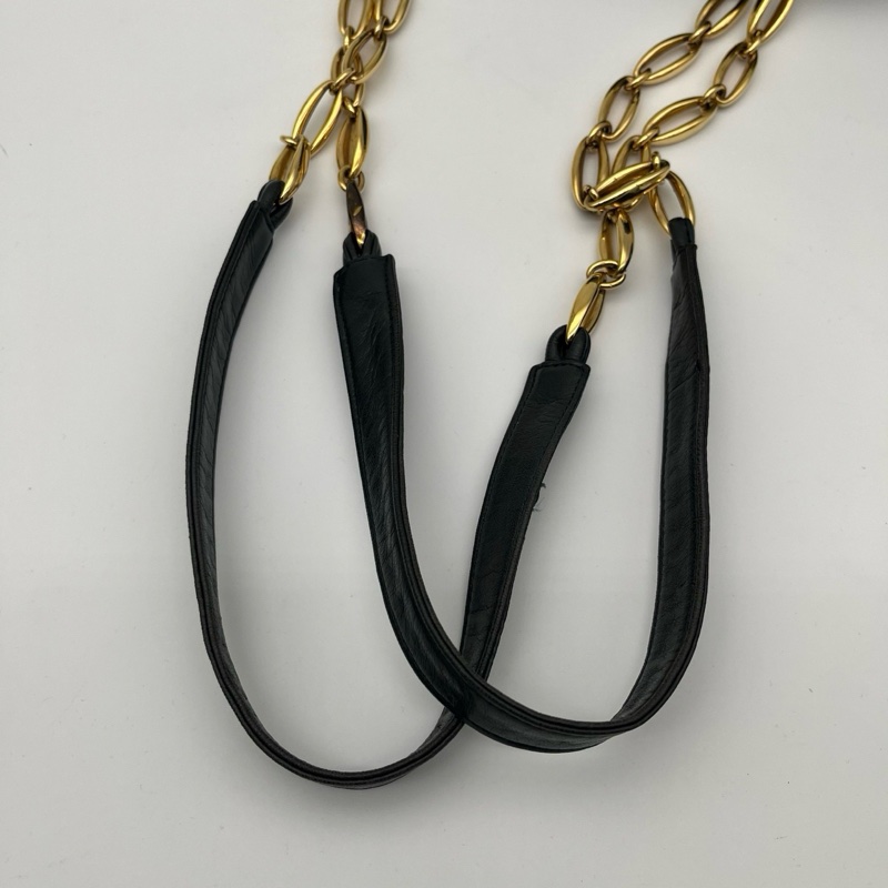 「JL精品代購」Loewe 灰綠色柔軟小羊皮金屬鏈條小方包-5