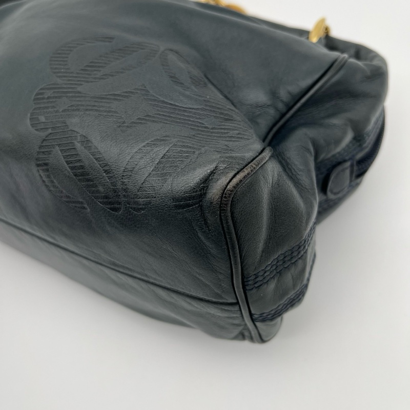 「JL精品代購」Loewe 灰綠色柔軟小羊皮金屬鏈條小方包-8