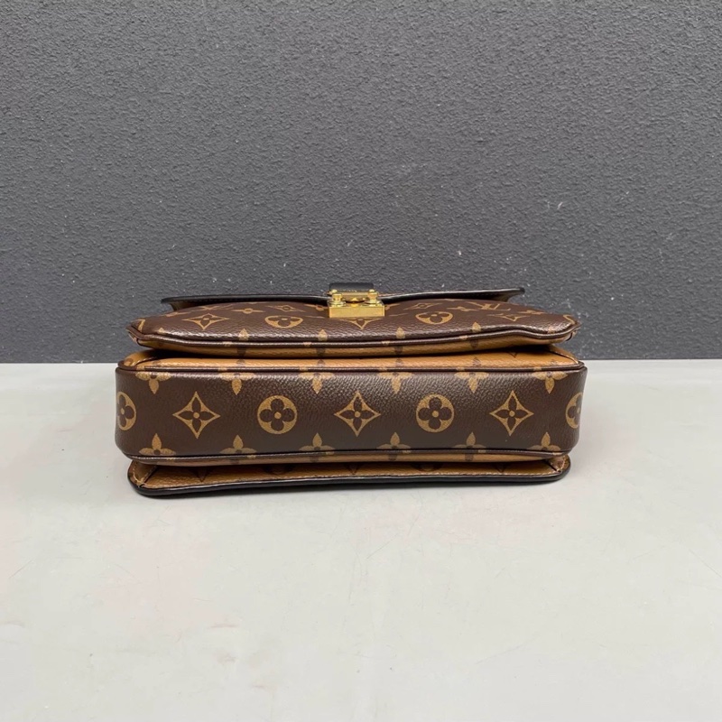 超爆搶手款🥰Lv路易威登老花焦糖拼色郵差包手提單肩包-9