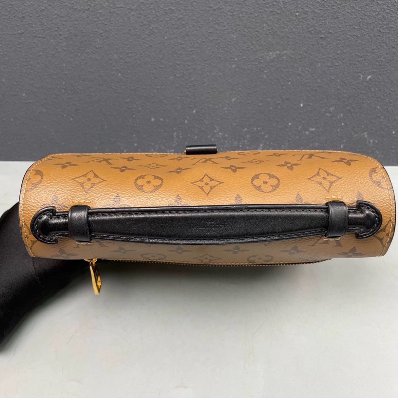 超爆搶手款🥰Lv路易威登老花焦糖拼色郵差包手提單肩包-10