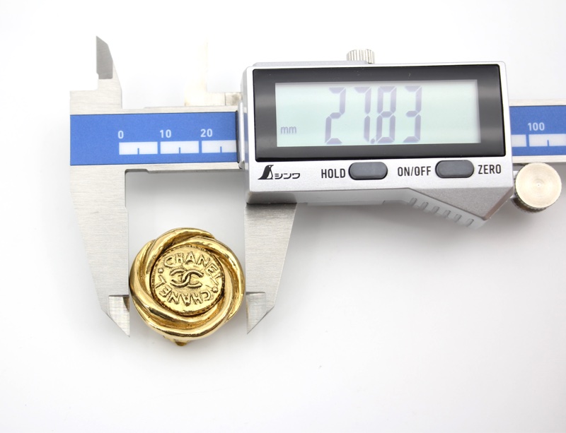 Chanel Vintage 86年鍍金扭紋雙Chanel圓形耳環-13