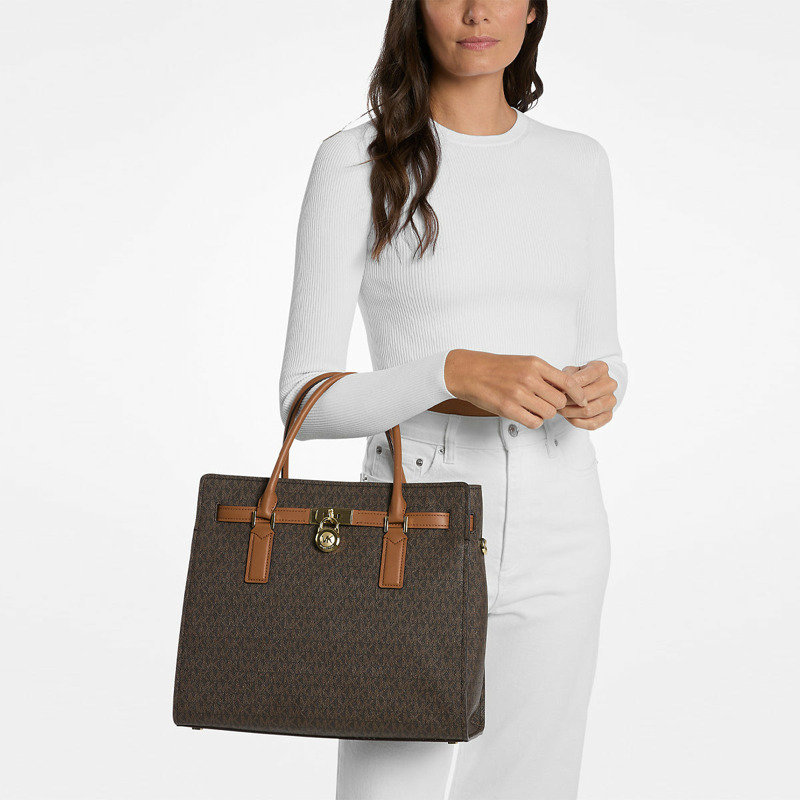 Michael Kors - Borsa a mano Hamilton Moderne Large Brown Acorn - 30F5GNXS3B - BRN/ACORN-2