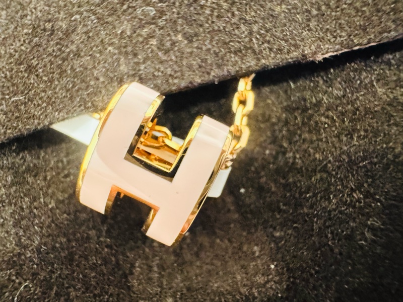 全新正品 愛馬仕HERMES mini pop H淡粉項鍊-1