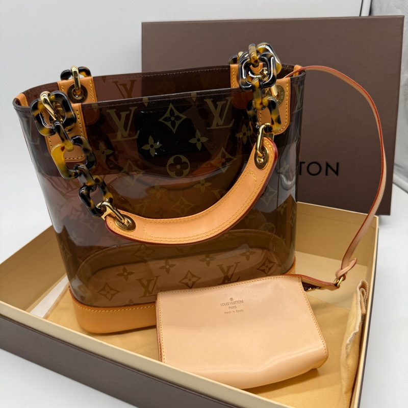 Louis Vuitton 限量秀款Ambre玳瑁果凍老花水桶包 薇薇安菜籃子包-6