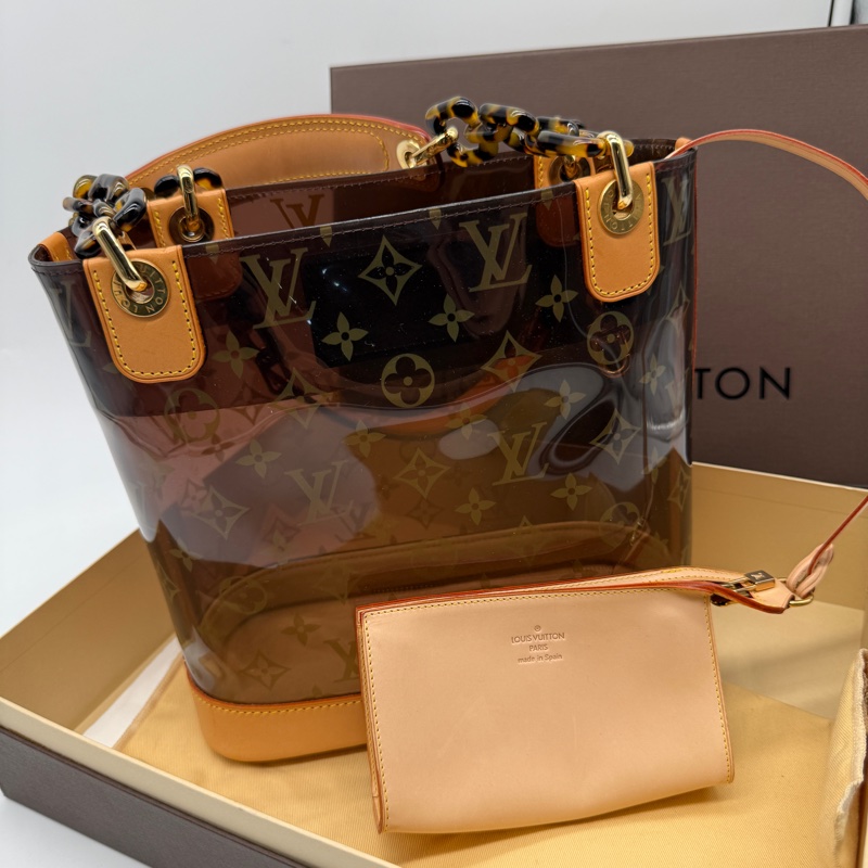 Louis Vuitton 限量秀款Ambre玳瑁果凍老花水桶包 薇薇安菜籃子包-7