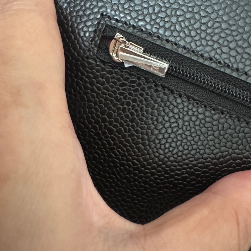 Chanel 黑銀荔枝皮Woc 去年漢神購入晶片金屬標-20