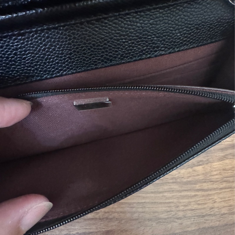 Chanel 黑銀荔枝皮Woc 去年漢神購入晶片金屬標-25