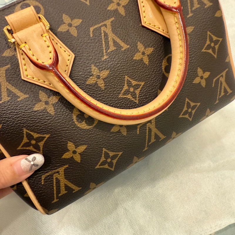 Louis Vuitton speedy20 M46222老花配奶茶色寬揹帶 芯片款-1
