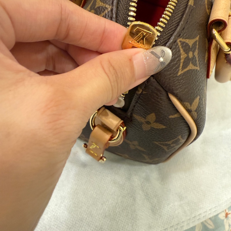 Louis Vuitton speedy20 M46222老花配奶茶色寬揹帶 芯片款-4