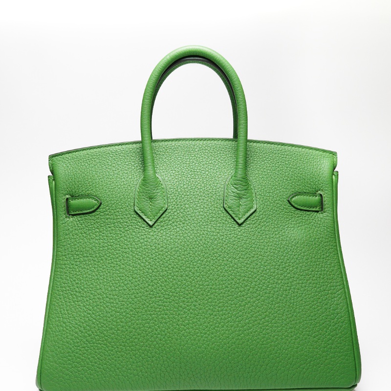 HERMES 愛馬仕 HERMÈS BAMBOU BIRKIN 25CM TOGO B刻 牛皮柏金包(1K 竹子綠/金釦)-1