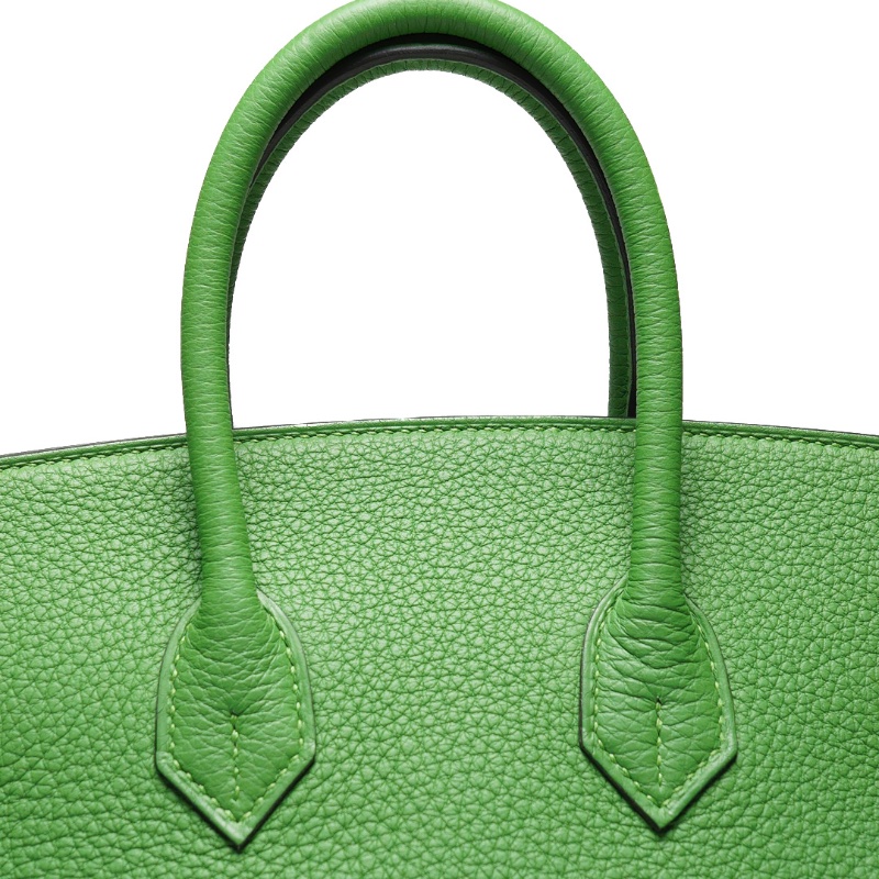 HERMES 愛馬仕 HERMÈS BAMBOU BIRKIN 25CM TOGO B刻 牛皮柏金包(1K 竹子綠/金釦)-3