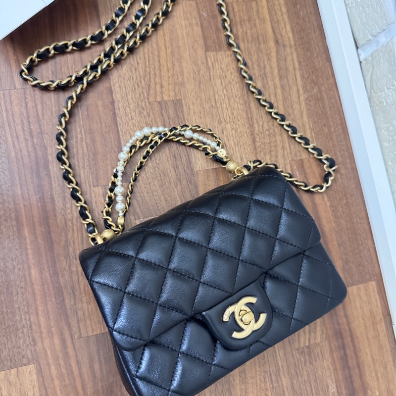 Chanel 25a珍珠方胖 7月才離櫃全新全配-21