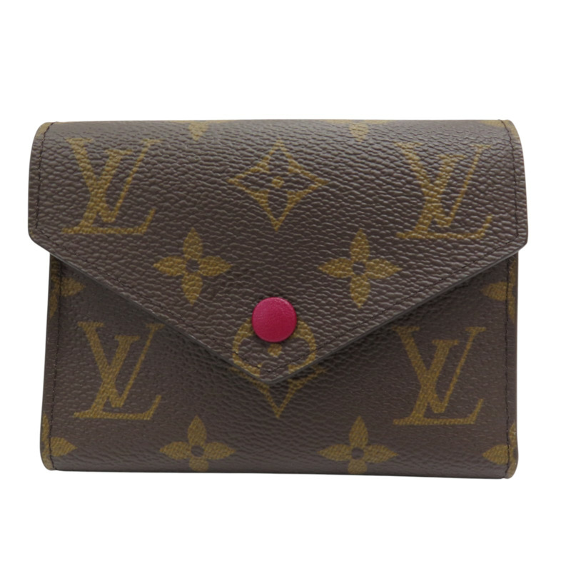 棕色 原花帆布 Victorine 三折短夾【LOUIS VUITTON LV 路易威登】 M41938-0