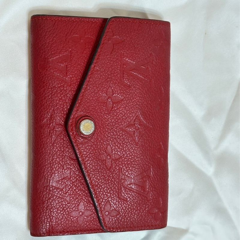LOUIS VUITTON Monogram Empreinte Curieuse Compact 金扣錢包 紅色-6