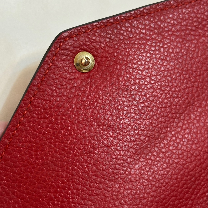 LOUIS VUITTON Monogram Empreinte Curieuse Compact 金扣錢包 紅色-27