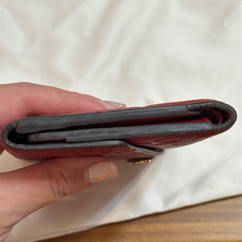 LOUIS VUITTON Monogram Empreinte Curieuse Compact 金扣錢包 紅色-36