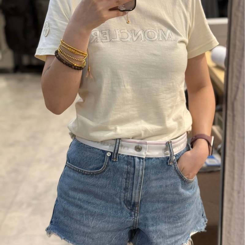 促銷品 Moncler 女款Tee 米黃色S 碼-4