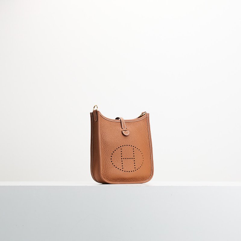 Hermès mini evelyne 金棕金-1