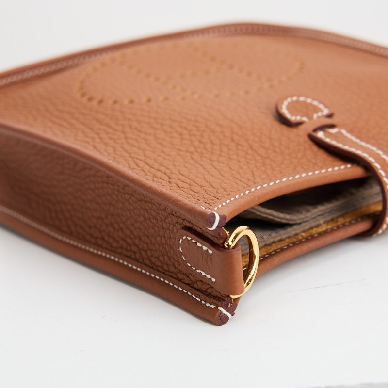 Hermès mini evelyne 金棕金-7