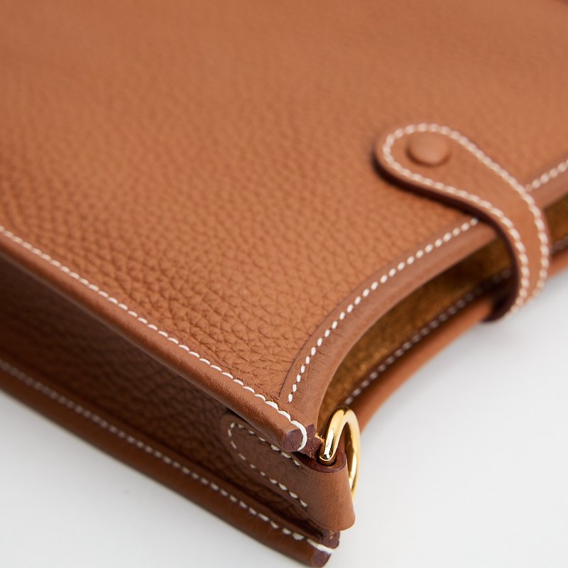 Hermès mini evelyne 金棕金-10