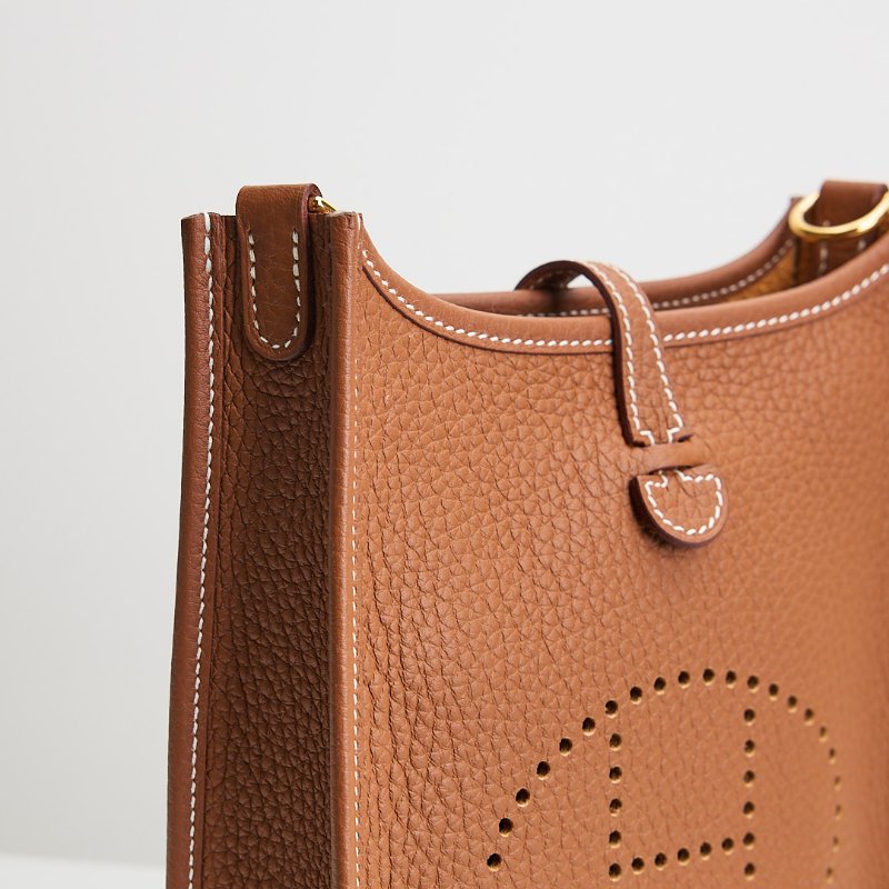 Hermès mini evelyne 金棕金-16