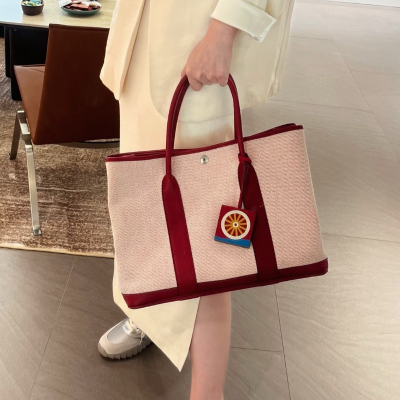 HERMES 愛馬仕 Garden Party 花園包36 D刻 手提包-0