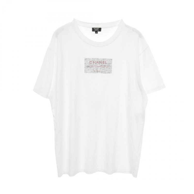 CHANEL Monte Carlo T恤衫上衣 C63125 棉白色二手女款 M 碼-0
