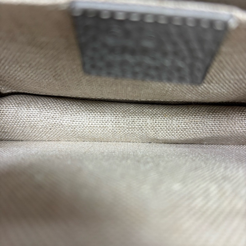 Gucci古馳灰金雙G單肩斜挎鏈條風琴包-7