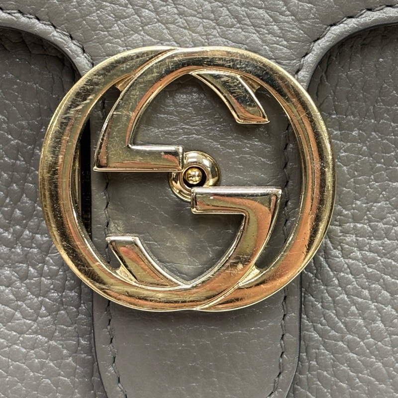 Gucci古馳灰金雙G單肩斜挎鏈條風琴包-17