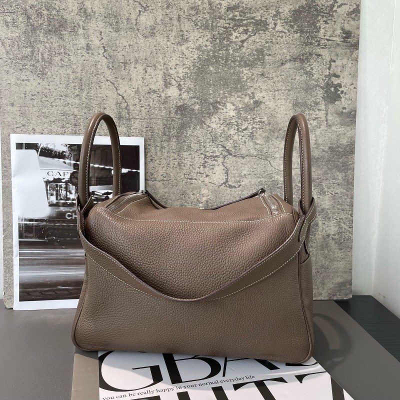 HERMES lindy 30大象灰 銀扣 Y刻 Clemence牛皮 肩背包 手提包-1