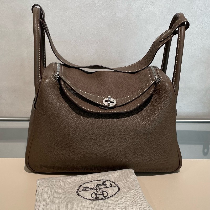 HERMES lindy 30大象灰 銀扣 Y刻 Clemence牛皮 肩背包 手提包-4