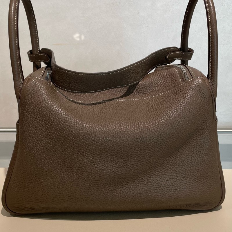 HERMES lindy 30大象灰 銀扣 Y刻 Clemence牛皮 肩背包 手提包-7