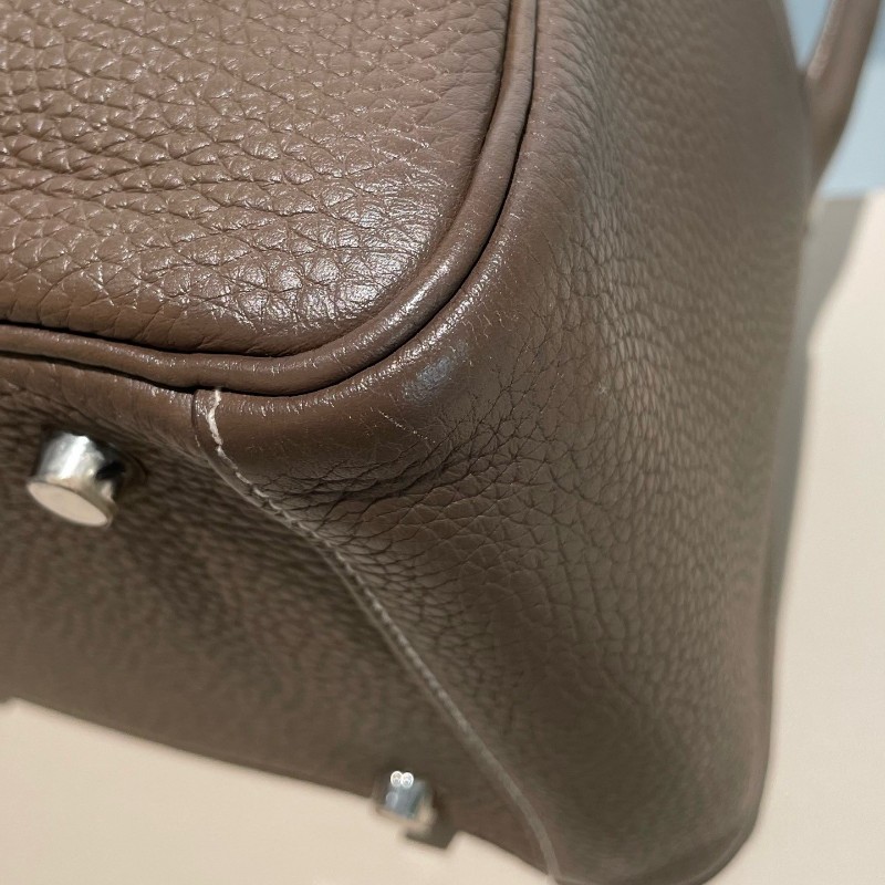 HERMES lindy 30大象灰 銀扣 Y刻 Clemence牛皮 肩背包 手提包-10