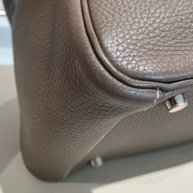 HERMES lindy 30大象灰 銀扣 Y刻 Clemence牛皮 肩背包 手提包-11