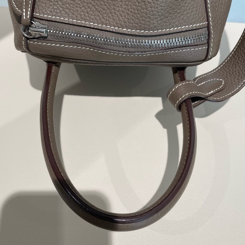 HERMES lindy 30大象灰 銀扣 Y刻 Clemence牛皮 肩背包 手提包-16