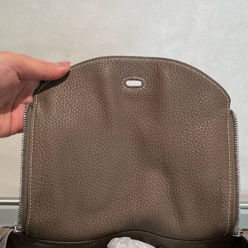 HERMES lindy 30大象灰 銀扣 Y刻 Clemence牛皮 肩背包 手提包-21
