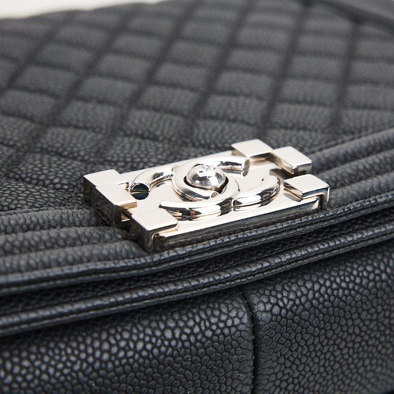 Chanel Boy28黑銀牛-1