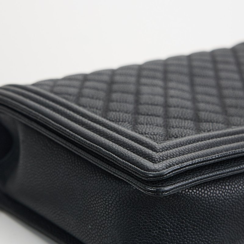 Chanel Boy28黑銀牛-5