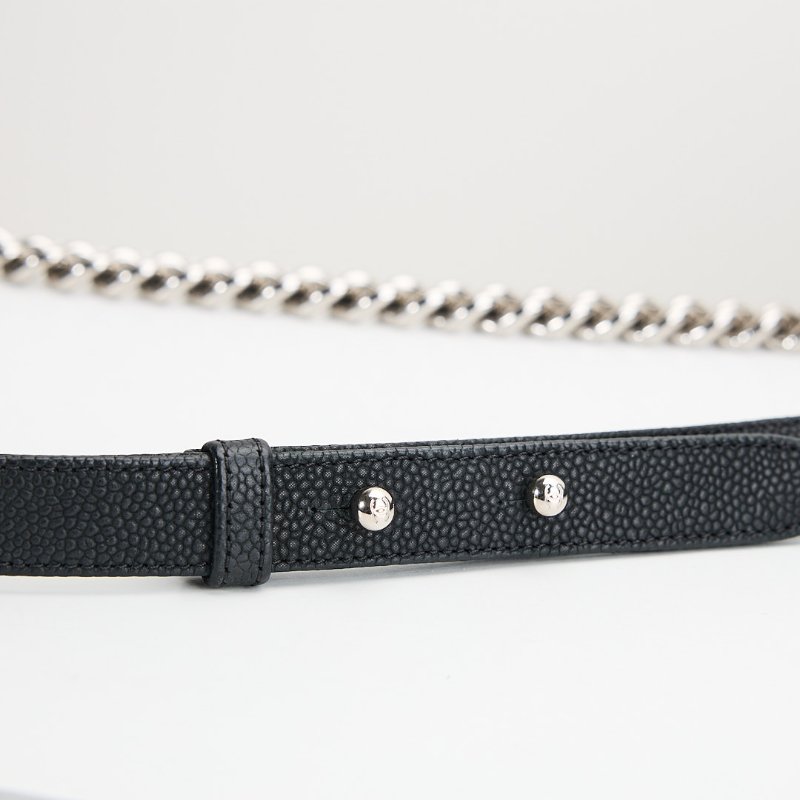 Chanel Boy28黑銀牛-7