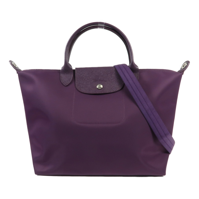 Longchamp 尼龍2 Way Shoulder銀扣手挽肩背兩用袋-0