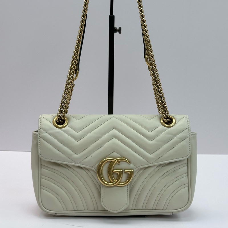 GUCCI/古馳白金Marmont馬蒙26單肩斜挎鏈條包-0
