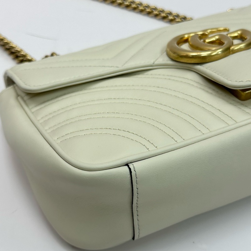 GUCCI/古馳白金Marmont馬蒙26單肩斜挎鏈條包-3
