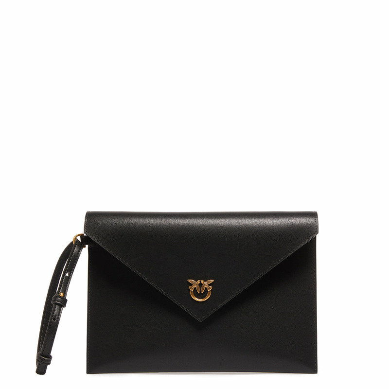 Pinko - Flat Pochette Nero Antique Gold - 104820A0F1 - NERO-ANTIQUE/GOLD-0