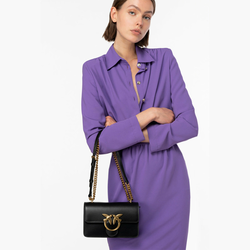 Pinko - Love One Simply Nero Antique Gold Mini Crossbody Bag - 100074A0F1 - NERO-ANTIQUE/GOLD-6