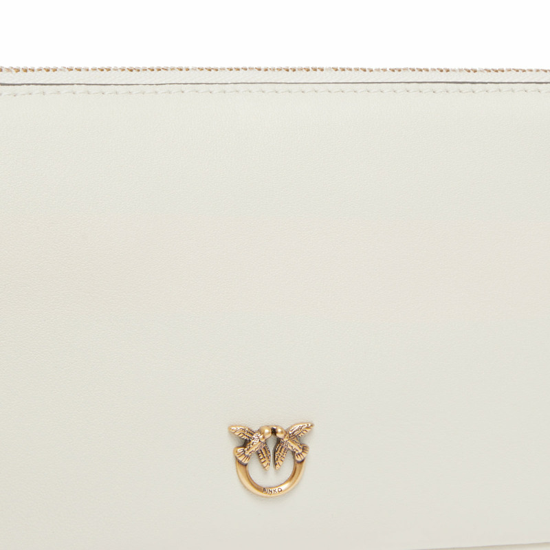 Pinko - Mini Half Moon Bianco Seta Antique Gold Crossbody Bag - 105069A0QO - BIANCO/SETA-ANTIQUE/GOLD-2