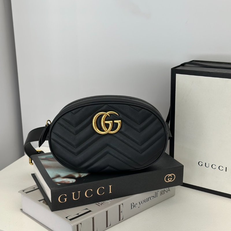GUCCI Marmont腰包 - 大號黑金 95-0