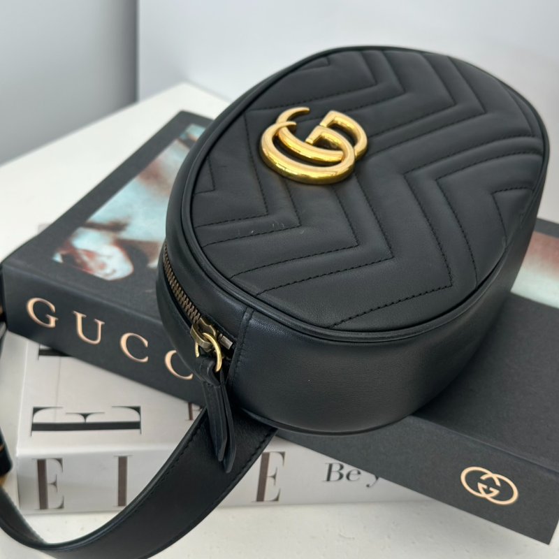 GUCCI Marmont腰包 - 大號黑金 95-2